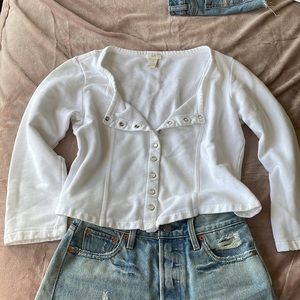 Vintage White Cotton Sweater